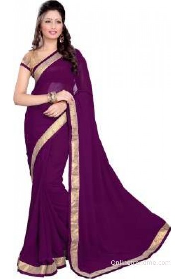 Sourbh Sarees Self Design, Solid, Printed Fashion Georgette Sari
